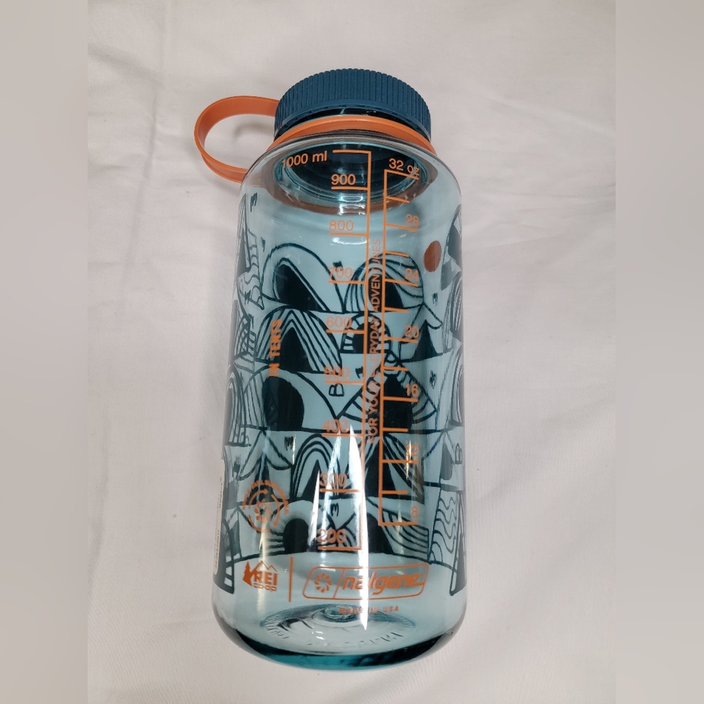 REI Co-Op Nalgene Sustain Seafoam In Tents 32 Oz Wide Mouth Bottle New Blue